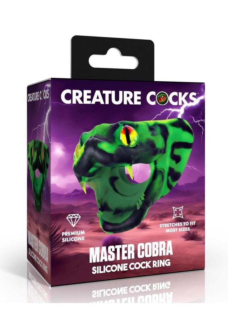 CREATURE COCKS MASTER COBRA SILICONE COCK RING, Color: GREEN