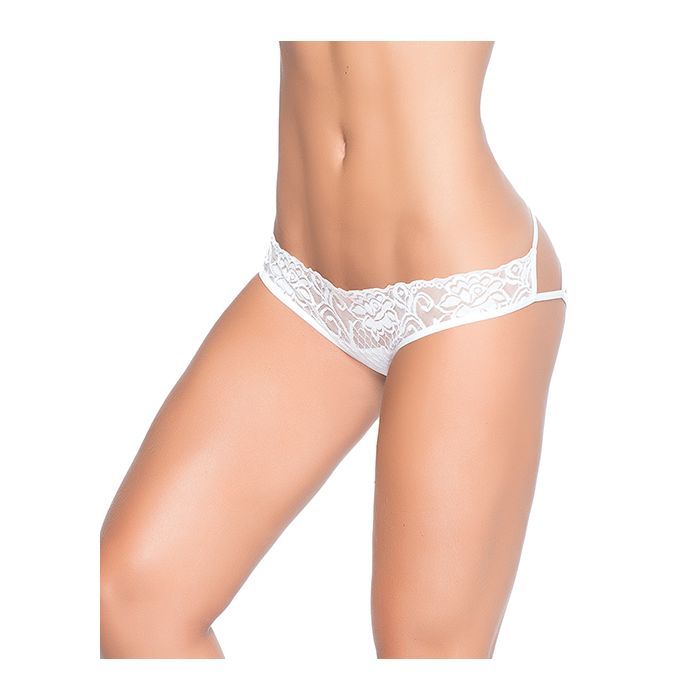 MAPALE LACE PANTY WITH BACK CAGE WHITE, Size: SMALL
