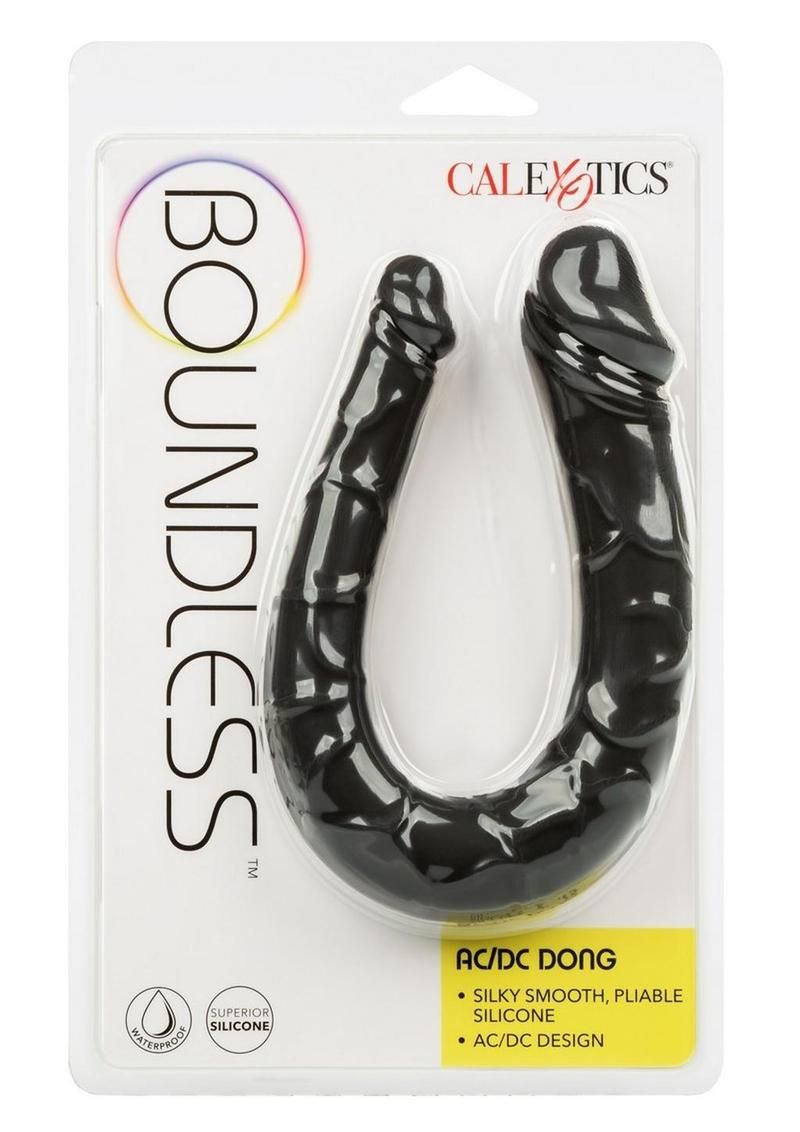 BOUNDLESS AC/DC SILICONE DOUBLE DONG BOUNDLESS AC/DC SILICONE DOUBLE DONG, Color: BLACK