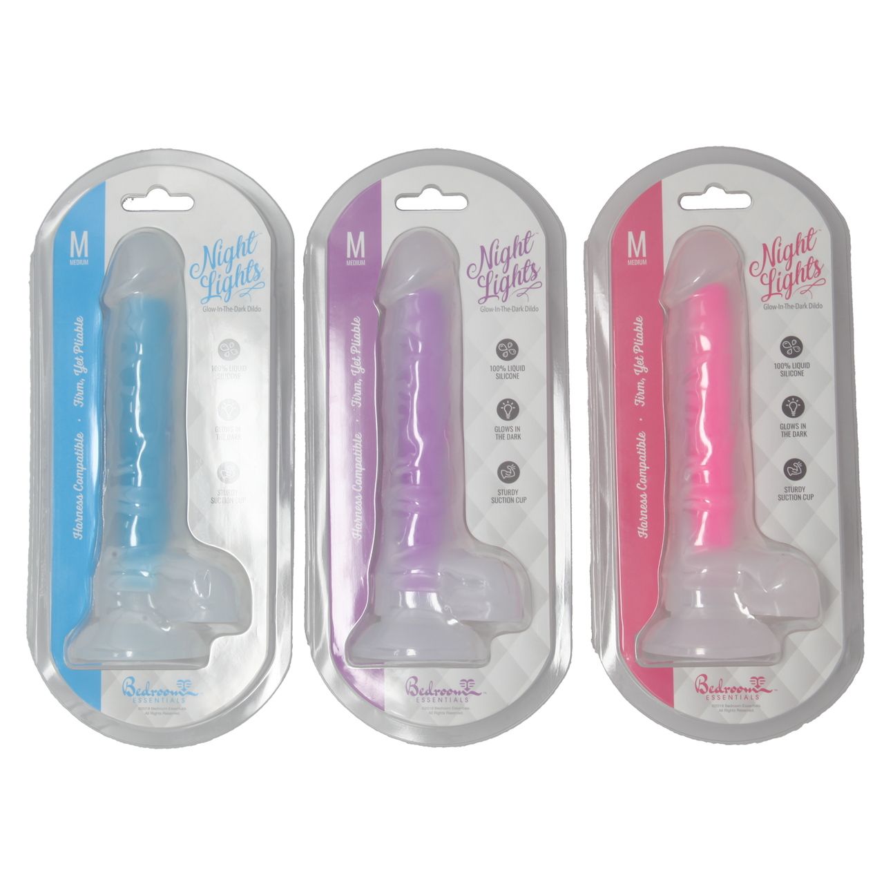 GLOWS IN THE DARK DILDOS LARGE, Color: BLUE