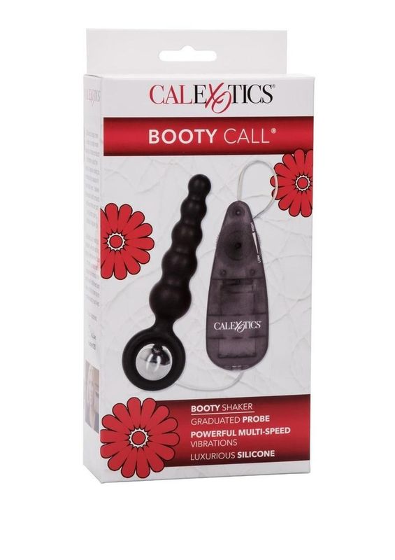 BOOTY CALL BOOTY SHAKERS SILICONE VIBRATING BUTT PLUG BLACK