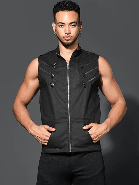 ANDREW CHRISTIAN SPECIAL FORCES CAPSULE ZIPPER VEST BLACK