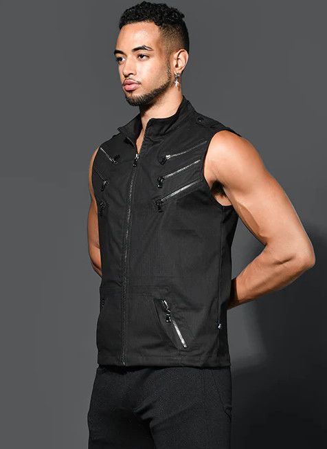 ANDREW CHRISTIAN SPECIAL FORCES CAPSULE ZIPPER VEST BLACK, Size: SMALL