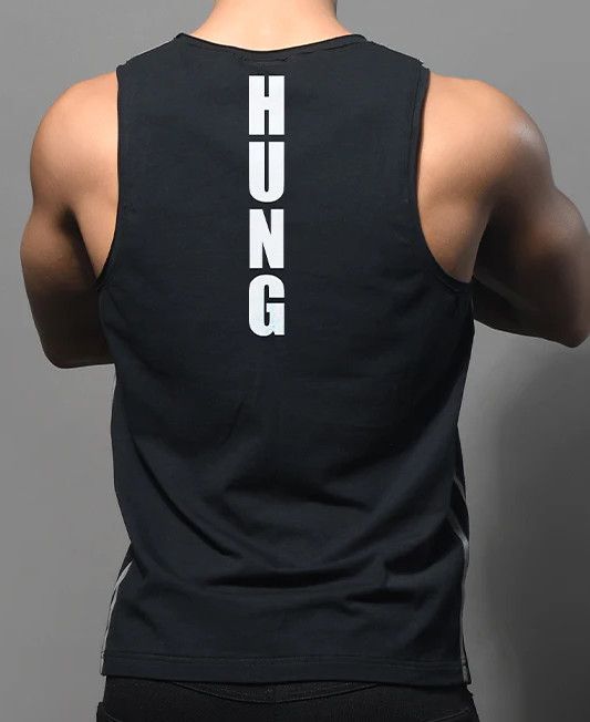 ANDREW CHRISTIAN HUNG FUKR TANK BLACK, Size: SMALL