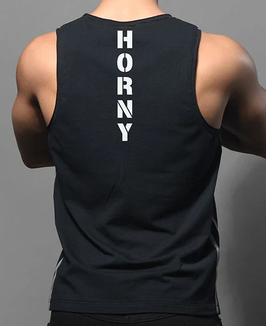 ANDREW CHRISTIAN HORNY FUKR TANK BLACK