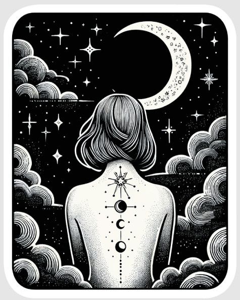 STICKER : TATTOO MOON GIRL