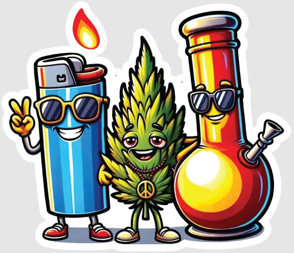 STICKER : LIGHTER BUD BONG FRIENDS