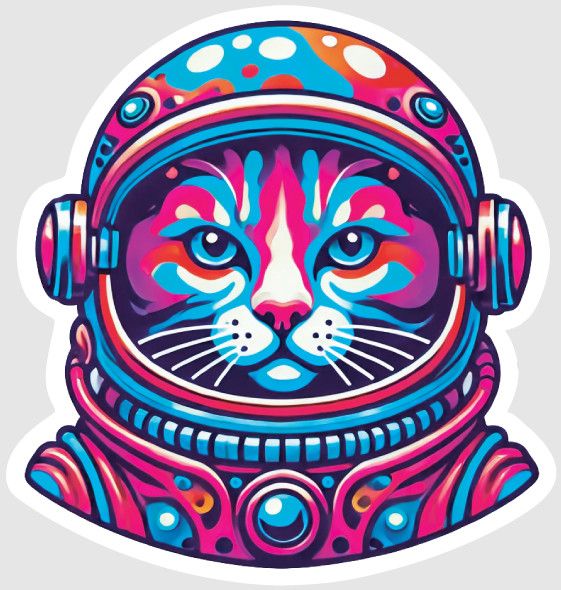 STICKER : ASTRONAUT CAT
