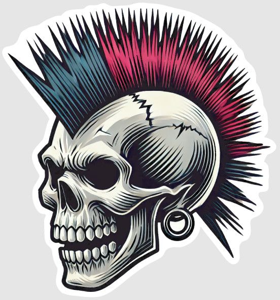 STICKER : MOHAWK SKULL