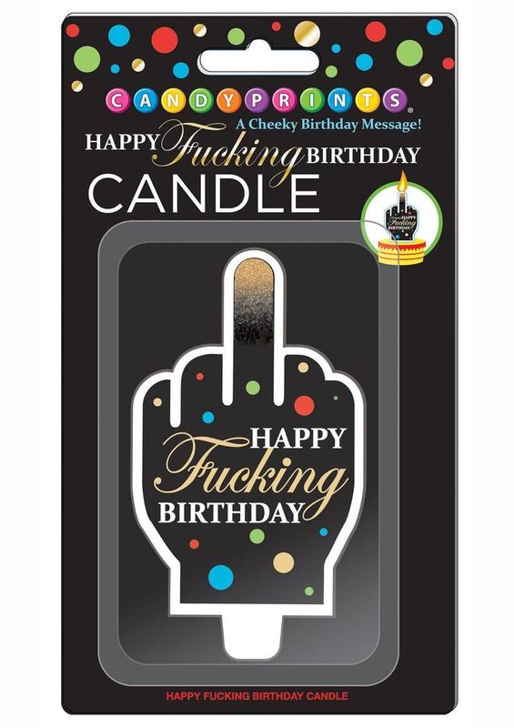 HAPPY FUCKING BIRTHDAY FU FINGER CANDLE