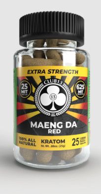 CLUB 13 KRATOM MAENG DA RED CAPSULES, Size: 25ct