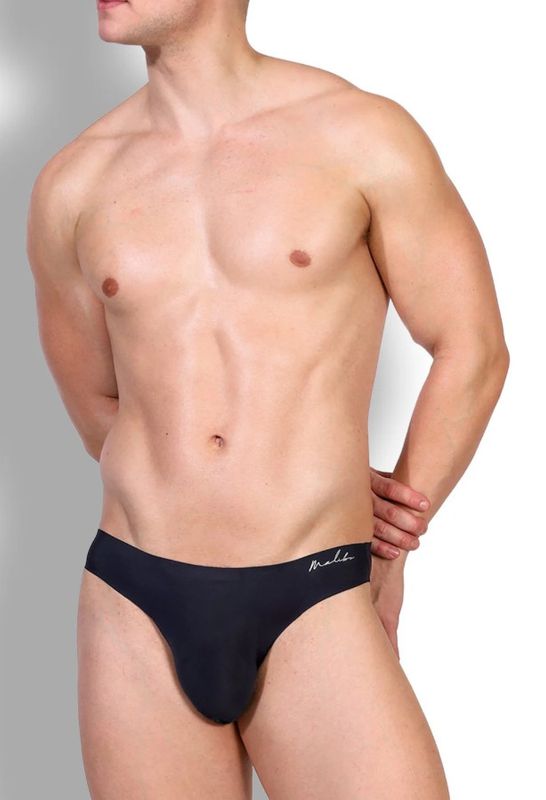 JJ MALIBU AFTER-HOURS SILKY SEAMLESS BRIEFS MIDNIGHT BLACK
