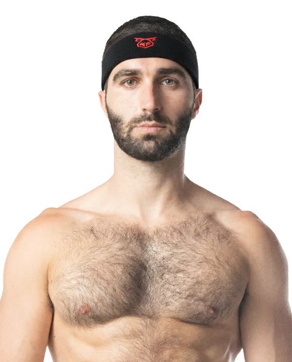 NASTY PIG SNOUT SWEAT BAND BLACK & RED OSFA