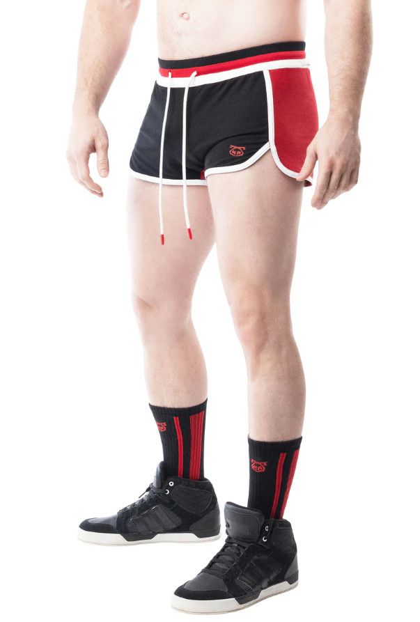 NASTY PIG LIFT CLUB TRUNK SHORT BLACK & RED, Size: SMALL