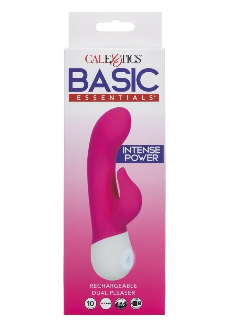 BASIC ESSENTIALS RECHARGEABLE SILICONE DUAL PLEASER VIBRATOR