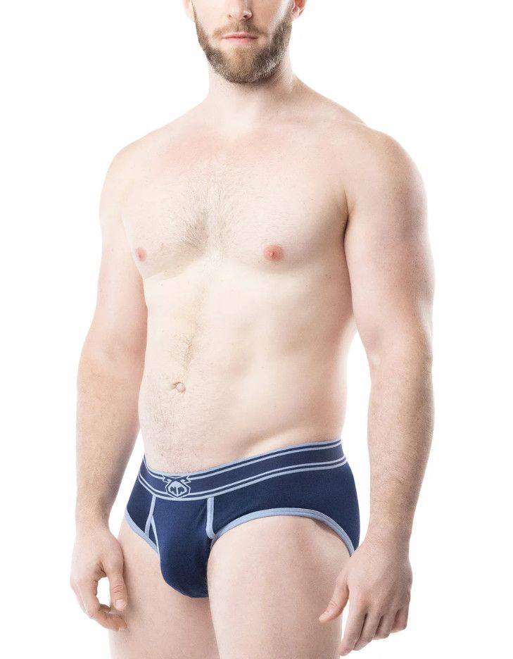 NASTY PIG CORE Y-FRONT BRIEF MIDNIGHT NAVY & PERRY BLUE NASTY PIG CORE Y-FRONT BRIEF MIDNIGHT NAVY & PERRY BLUE, Size: SMALL