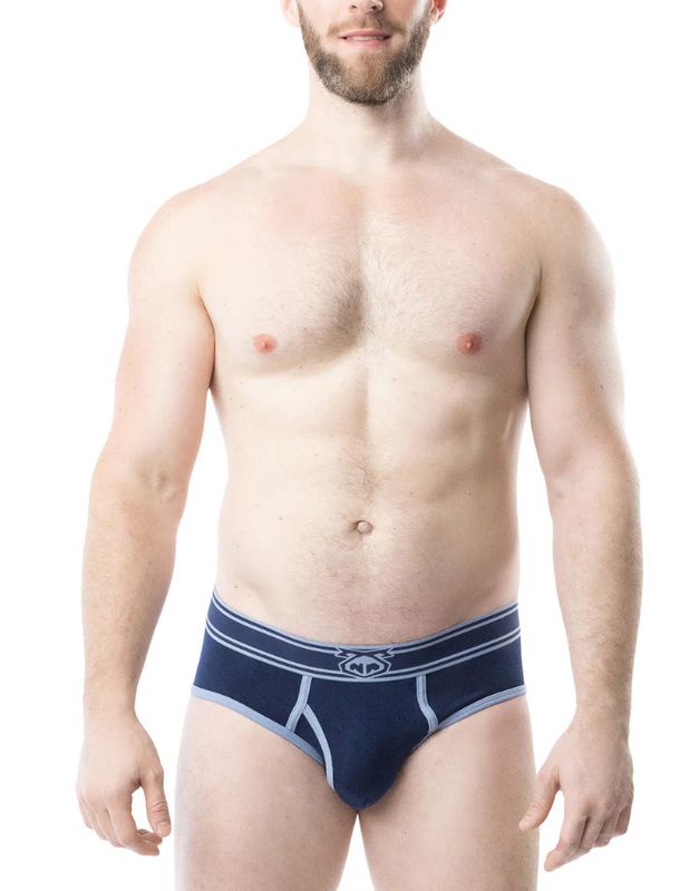 NASTY PIG CORE Y-FRONT BRIEF MIDNIGHT NAVY & PERRY BLUE NASTY PIG CORE Y-FRONT BRIEF MIDNIGHT NAVY & PERRY BLUE
