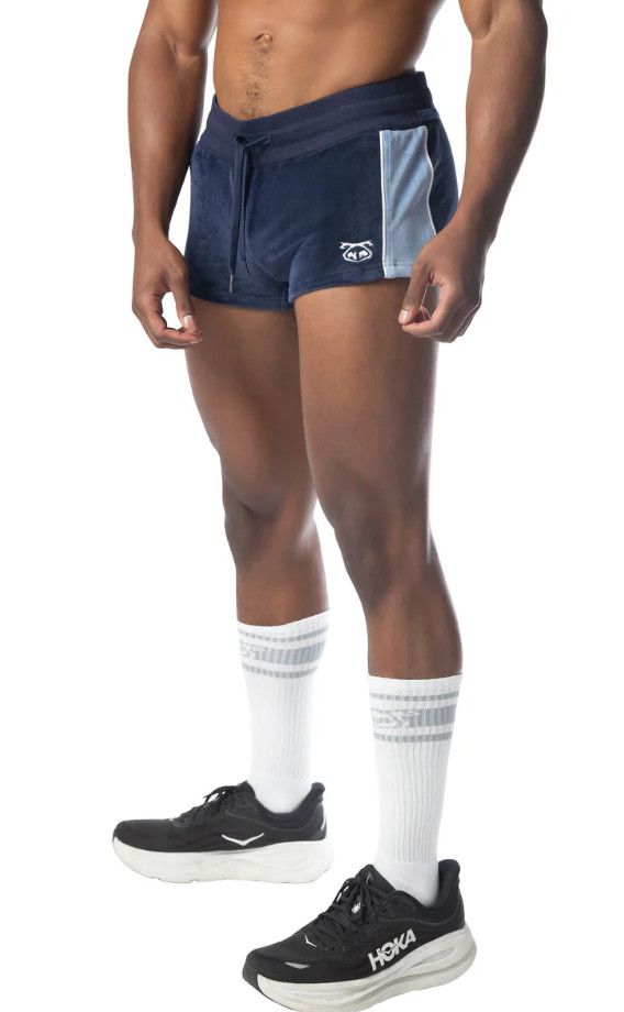NASTY PIG ESSEX VELOUR TRUNK SHORT MIDNIGHT NAVY & PERRY BLUE NASTY PIG ESSEX VELOUR TRUNK SHORT MIDNIGHT NAVY & PERRY BLUE, Size: SMALL