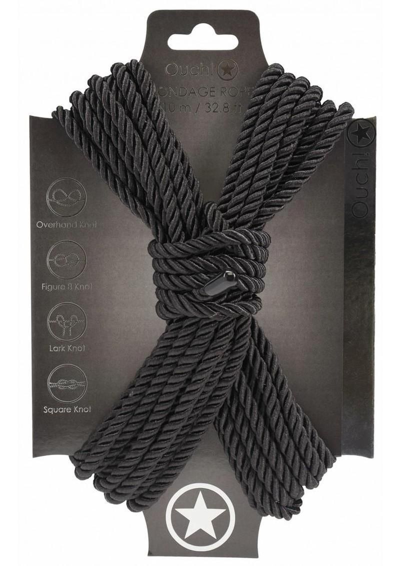 OUCH BONDAGE ROPE 10 METER OUCH BONDAGE ROPE 10 METER, Color: BLACK