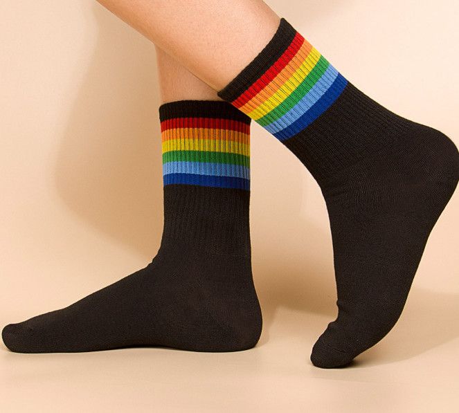 P&M QUARTER CREW SOCKS BLACK P&M QUARTER CREW SOCKS BLACK, Type: WIDE STRIPE
