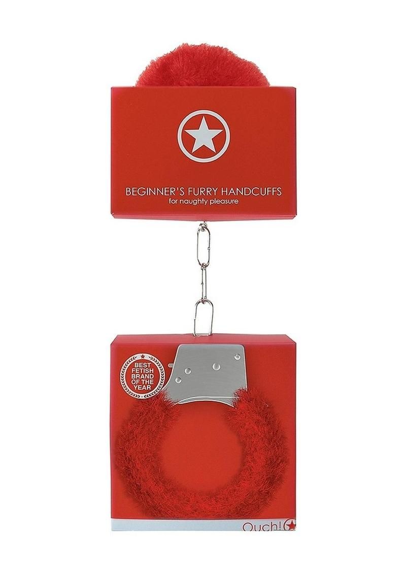 OUCH! BEGINNER FURRY HANDUFFS, Color: RED