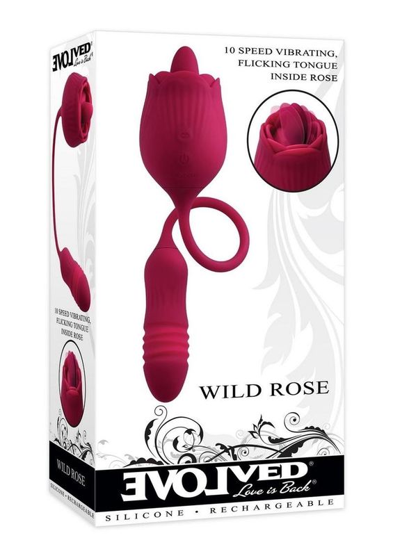 EVOLVED WILD ROSE RECHARGEABLE SILICONE CLITORAL STIMULATOR