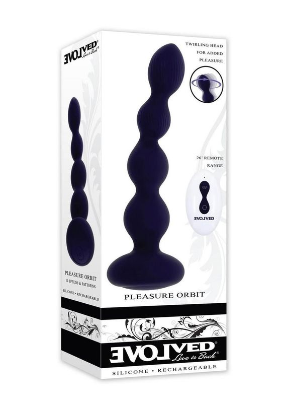 EVOLVED PLEASURE ORBIT RECHARGEABLE SILICONE ANAL BEADS WITH REMOTE