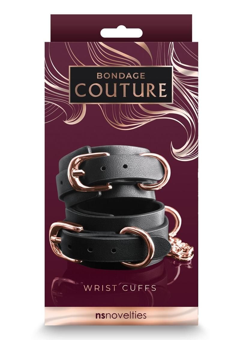 BONDAGE COUTURE WRIST CUFFS BLACK BONDAGE COUTURE WRIST CUFFS BLACK