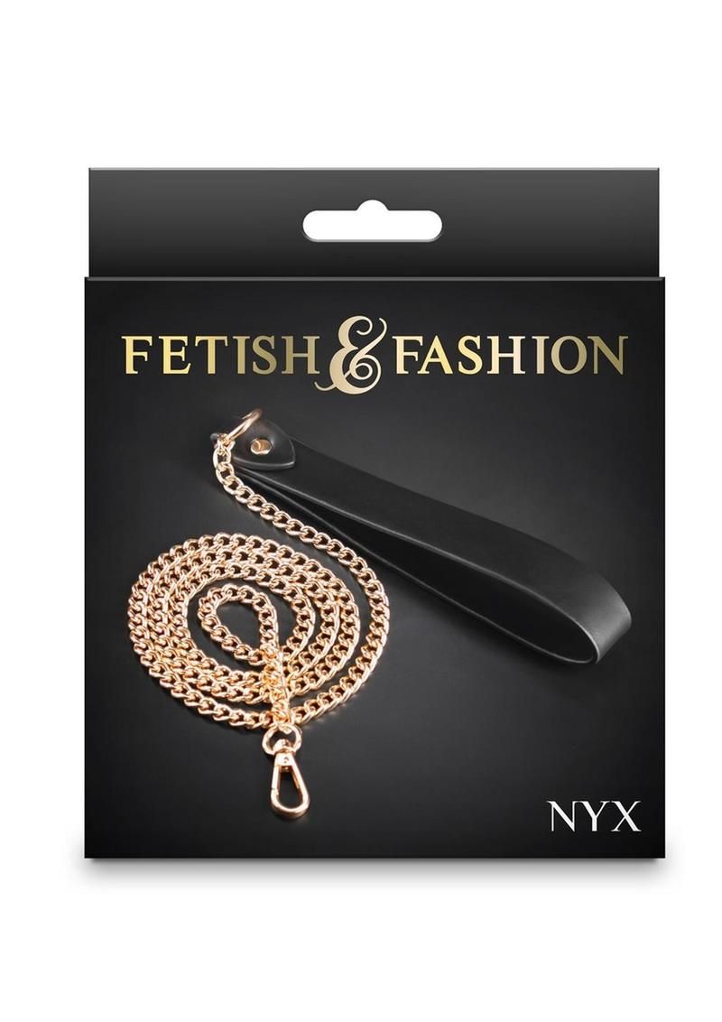 FETISH & FASHION NYX LEASH BLACK & GOLD FETISH & FASHION NYX LEASH BLACK & GOLD