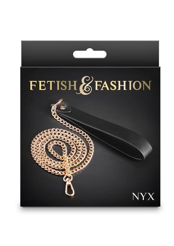 FETISH & FASHION NYX  LEASH BLACK & GOLD