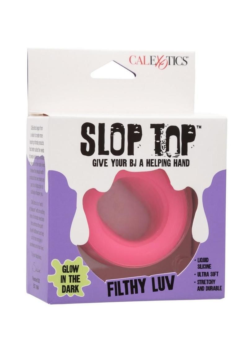 SLOP TOP FILTHY LUV SILICONE DUAL ENTRY STROKER GLOW-IN-THE-DARK PINK