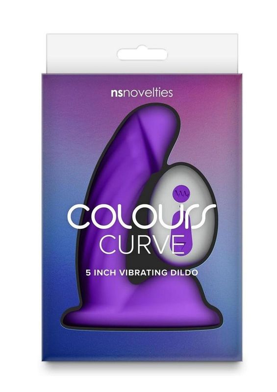 COLOURS CURVE SILICONE VIBRATING DILDO WITH REMOTE CONTROL 5in PURPLE