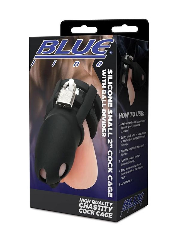 BLUE LINE COCK CAGE WITH BALL DIVIDER SMALL 2in