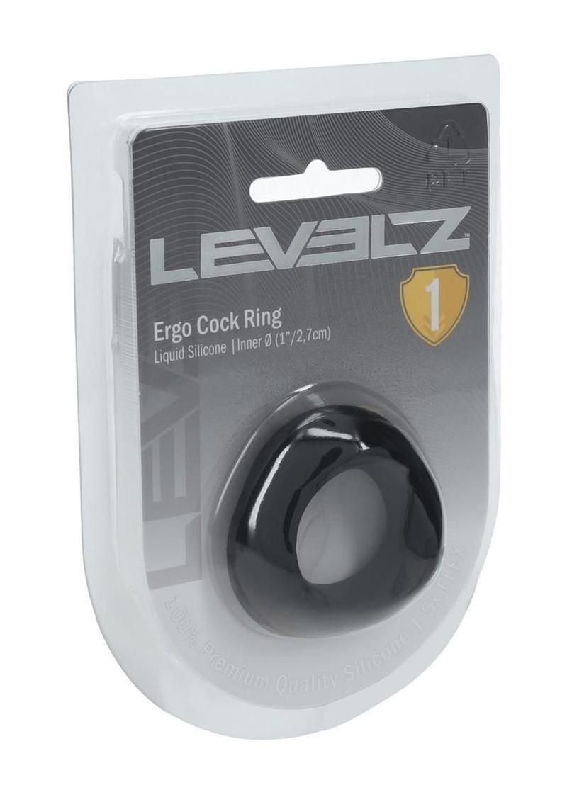 LEVELZ ERGO LIQUID SILICONE COCK RING BLACK