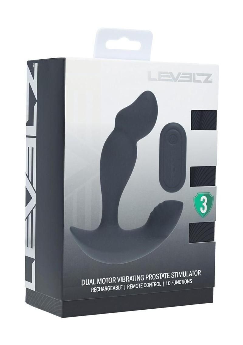 LEVELZ DUAL MOTOR VIBRATING LIQUID SILICONE PROSTATE STIMULATOR WITH REMOTE CONTROL