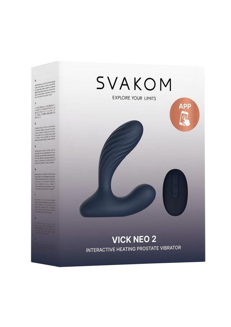 SVAKOM VICK NEO 2 APP COMPATIBLE WARMING DUAL STIMULATING PROSTATE VIBRATOR WITH REMOTE CONTROL