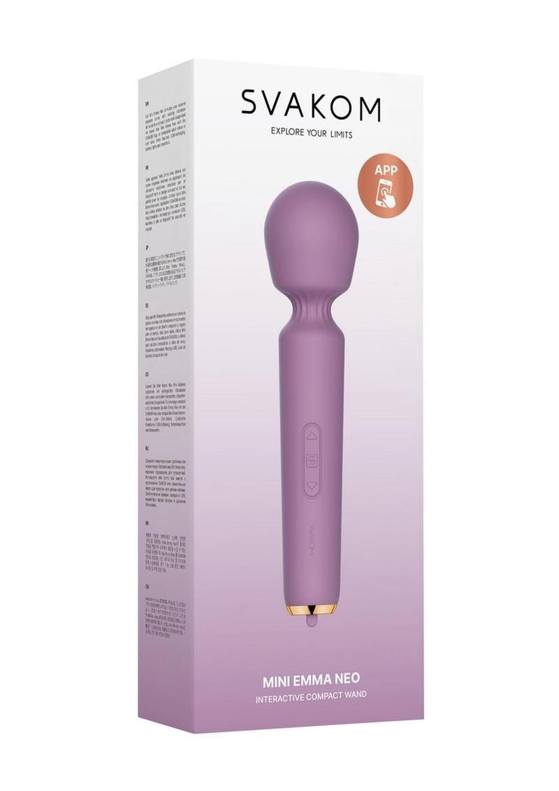 SVAKOM MINI EMMA NEO APP COMPATIBLE SILICONE WAND LAVENDER
