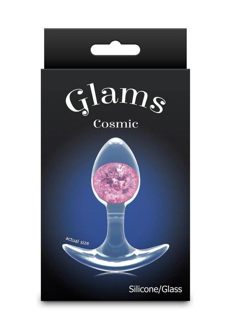 COSMIC GLAMS SILICONE ANAL PLUG SMALL, Color: PINK & CLEAR