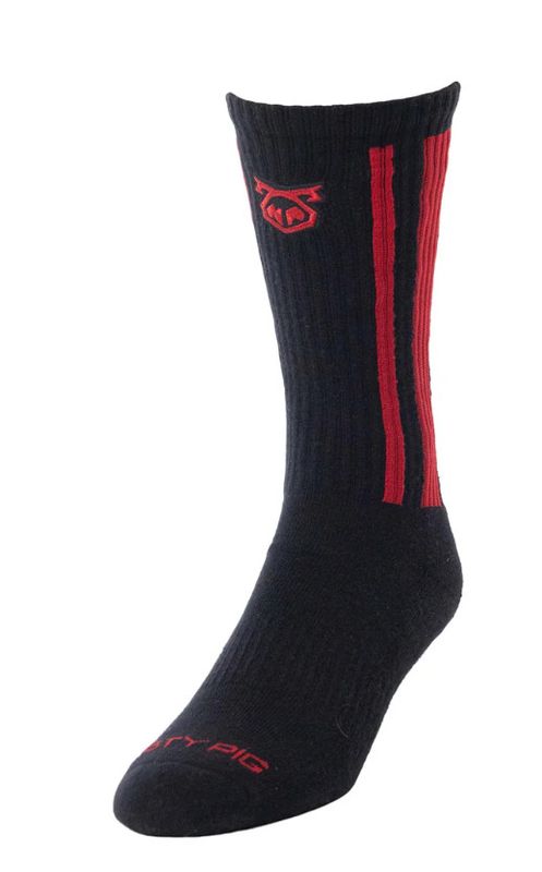 NASTY PIG IGNITE CALF SOCK BLACK & RED NASTY PIG IGNITE CALF SOCK BLACK & RED