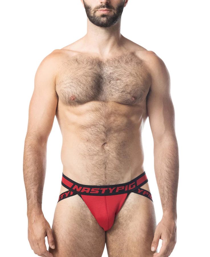 NASTY PIG IGNITE JOCK STRAP BLACK & RED, Size: SMALL