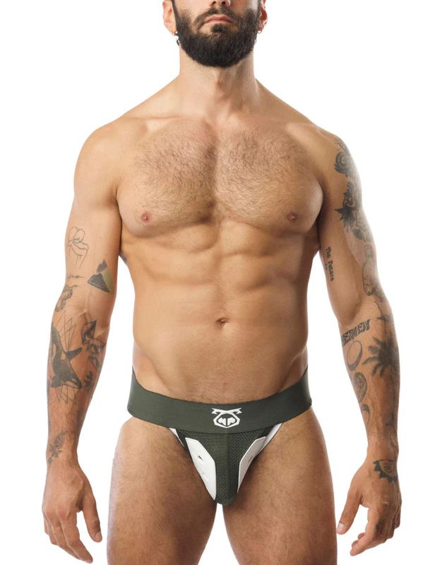 NASTY PIG GOALKEEPER JOCK STRAP ARMY GREEN & WHITE