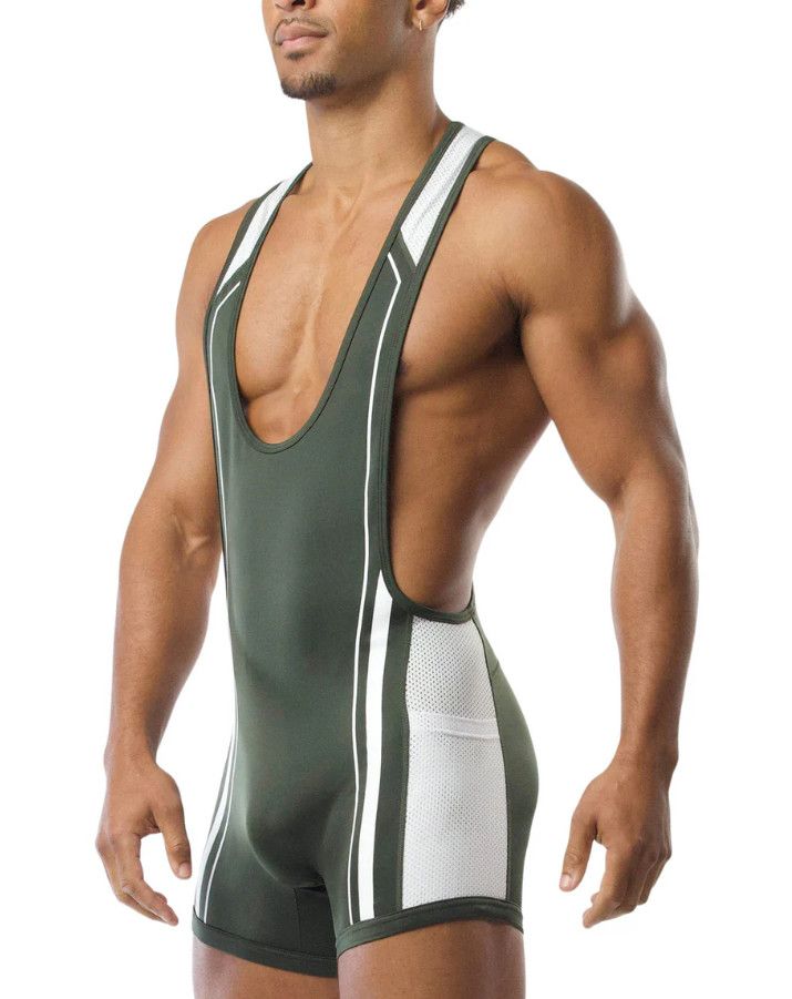 NASTY PIG GOALKEEPER SINGLET ARMY GREEN & WHITE, Size: SMALL