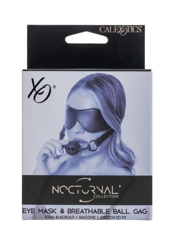 NOCTURNAL COLLECTION EYE MASK & BREATHABLE BALL GAG BLACK