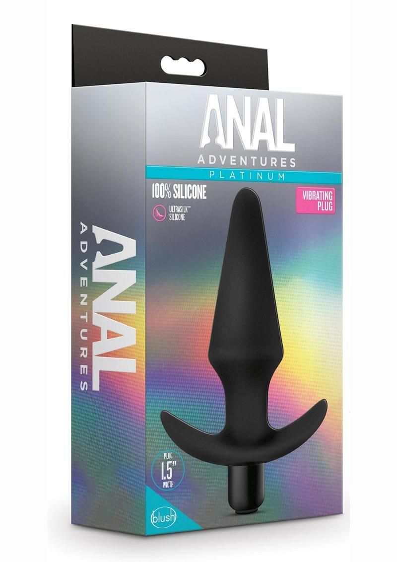 ANAL ADVENTURES PLATINUM SILICONE VIBRATING PLUG BLACK
