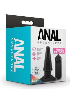 Anal Adventures Basic Vibrating Anal Pleaser With Remote Control - Black Anal Adventures Basic Vibrating Anal Pleaser With Remote Control - Black