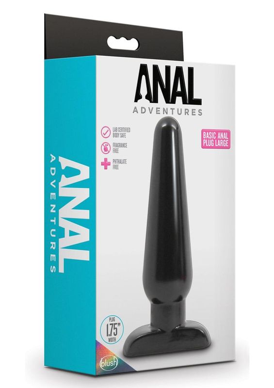 ANAL ADVENTURES BASIC ANAL PLUG BLACK LARGE