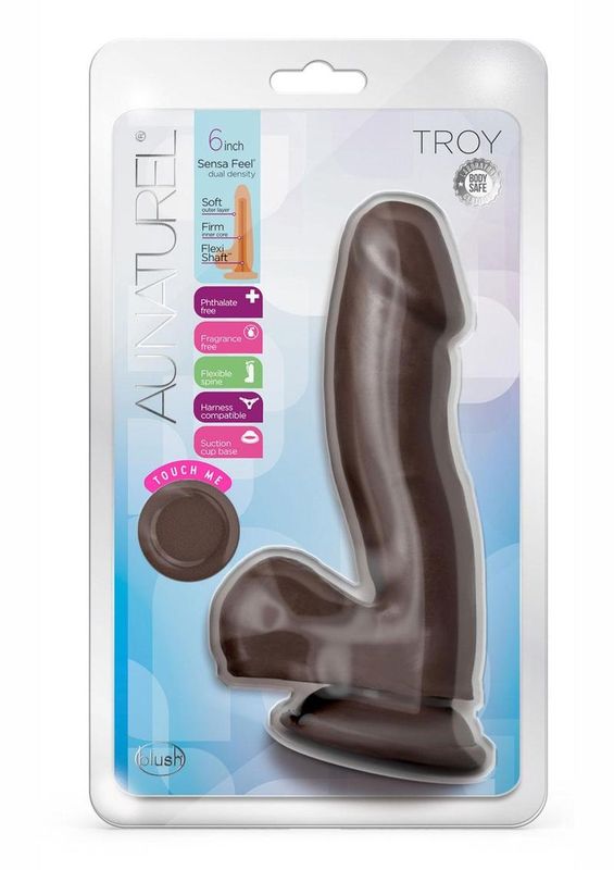 AU NATUREL TROY DILDO 6inch BROWN