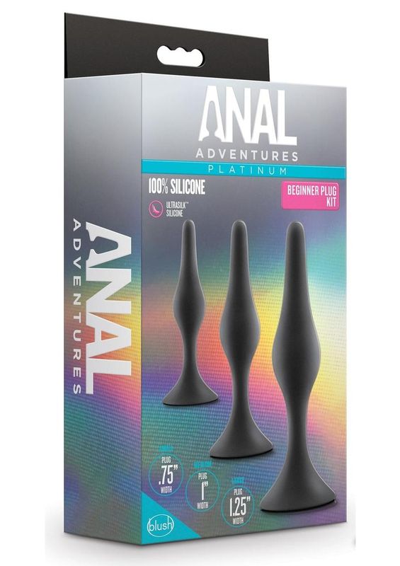 ANAL ADVENTURES PLATINUM SILICONE BEGINNER PLUG KIT