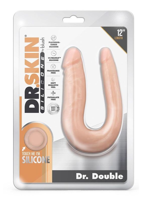 DR SKIN SILICONE DR DOUBLE DILDO DONG 12" VANILLA