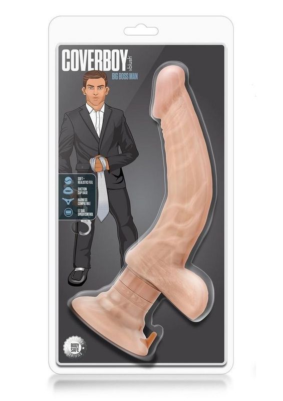Coverboy The Boss Man Vibrating Dildo With Balls 10.5in - Vanilla